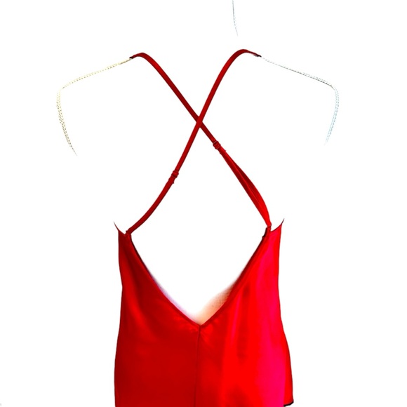 Fredericks of Hollywood Red Short Nightgown with Black Lace Size Medium - Picture 9 of 9